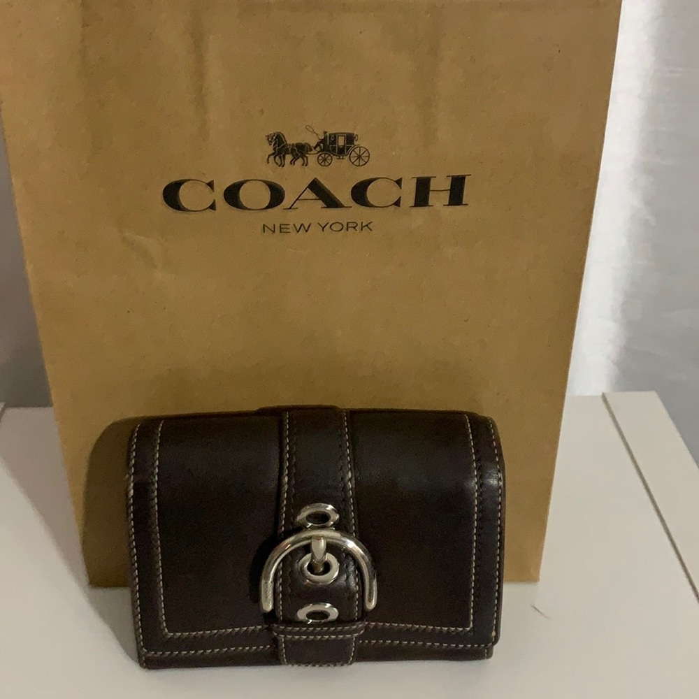 Coach brown leather wallet